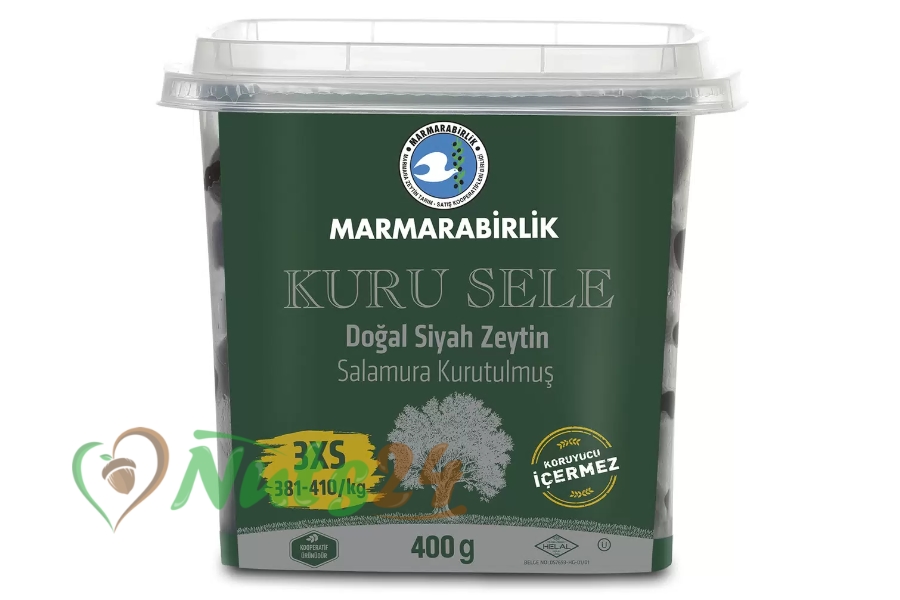 Турецкие маслины с косточкой "Marmarabirlik" 410 гр